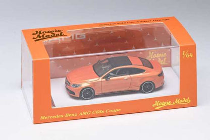 Howie Model HM 1:64 Mercedes-AMG C63 S AMG Coupe W205 Sunset Orange model car