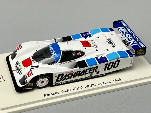 1:43 Spark SJ025 Porsche 962C WSPC Suzuka 1989 #100 G.Fouche S.Andsker model car