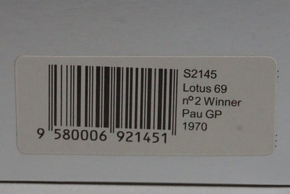 1:43 SPARK S2145 Lotus 69 Pau GP Winner 1970 #2 J. Rindt model car