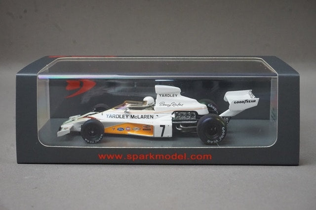 1:43 SPARK S5392 McLaren M23 Swedish Grand Prix Winner 1973 #7 D. Hulme model car