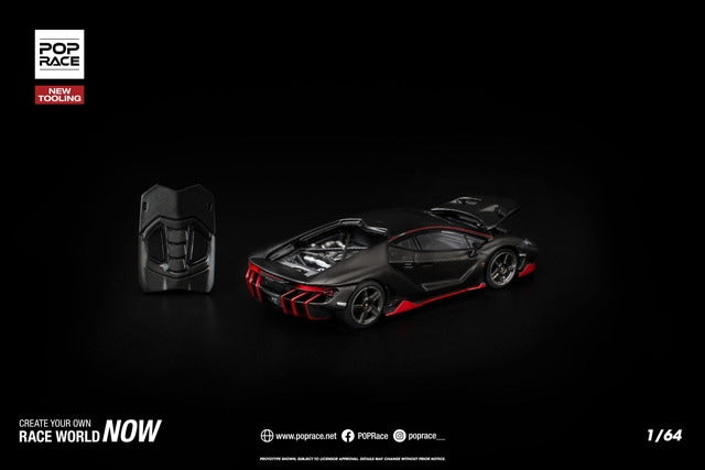 [ Pre-order ] PR640436 POP RACE 1:64 Lamborghini Centenario CARBON RED