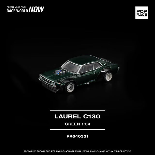 [ Pre-order ] PR640331 POP RACE 1:64 Nissan LAUREL C130 Green