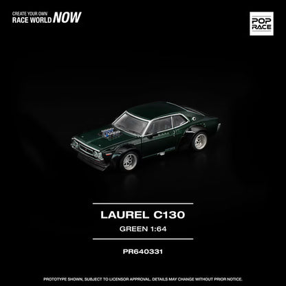 [ Pre-order ] PR640331 POP RACE 1:64 Nissan LAUREL C130 Green