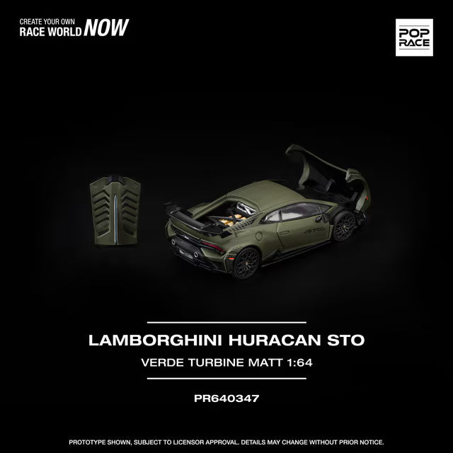 [ Pre-order ] PR640347 POP RACE 1:64 Lamborghini Huracan STO VERDE TURBINE MATT