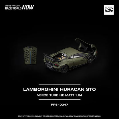[ Pre-order ] PR640347 POP RACE 1:64 Lamborghini Huracan STO VERDE TURBINE MATT
