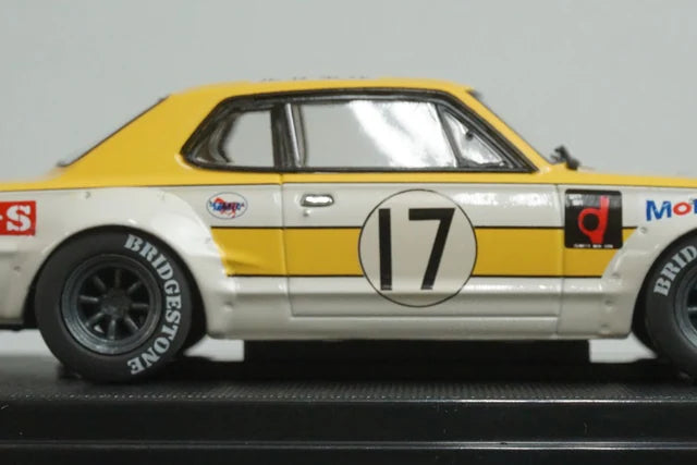 1:43 EBBRO 44140 Nissan Skyline GT-R KPGC10 Racing Fuji 1972 #17 Yellow White model car
