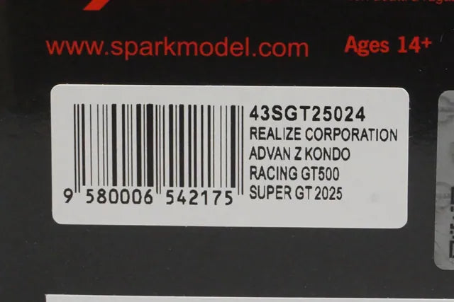 1:43 Spark 43SGT20524 Realize Corporation ADVAN Z Condo Racing GT500 Super GT 2025 #24 Tsugio Matsuda / Teppei Natori