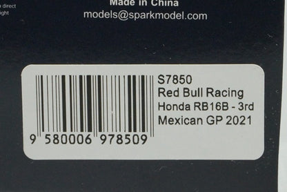 1:43 Spark S7850 Red Bull Racing Honda RB16B Mexican Grand Prix 3rd 2021 #11