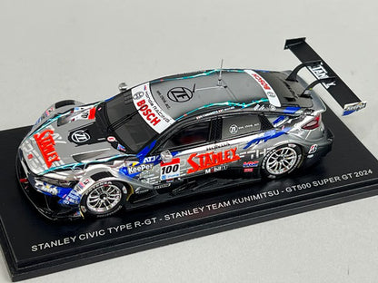 1:43 Spark SGT164 Stanley Civic Type R-GT Team Kunimitsu GT500 Super GT 2024 #100 Naoki Yamamoto / Tadasuke Makino