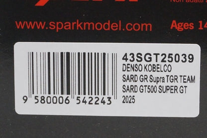 1:43 Spark 43SGT25039 DENSO KOBELCO SARD GR Supra TGR Team GT500 Super GT 2025 #39 Yuhi Sekiguchi / S. Fenestraz