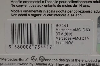 1:43 Spark SG441 Mercedes-AMG C63 DTM Team HWA 2018 #3 P.D. Resta
