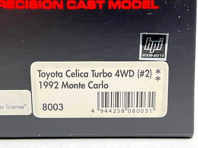 1:43 HPI 8003 Toyota Celica Turbo 4WD Monte Carlo 1992 #2 Marlboro specification