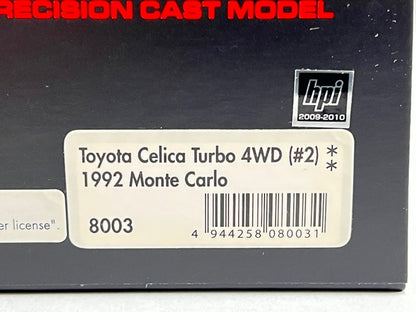 1:43 HPI 8003 Toyota Celica Turbo 4WD Monte Carlo 1992 #2 Marlboro specification