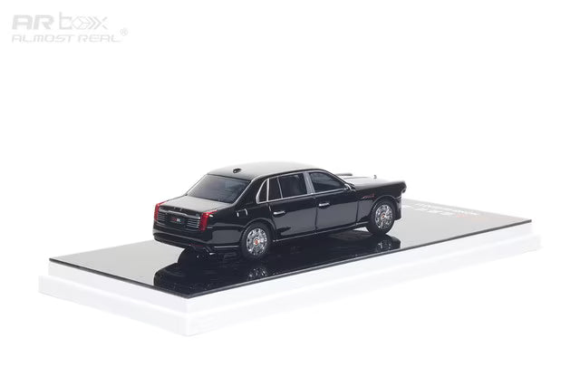 690201001 AR Box [ Almost Real Model ] 1:64 Hongqi U7 Golden Sunflower For State Guests Black