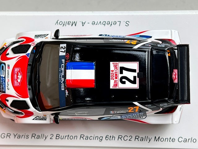 1:43 Spark S6862 Toyota GR Yaris Rally2 Breton Racing 6th RC2 Monte Carlo Rally 2024 #27