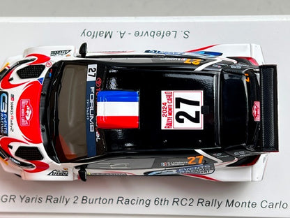 1:43 Spark S6862 Toyota GR Yaris Rally2 Breton Racing 6th RC2 Monte Carlo Rally 2024 #27