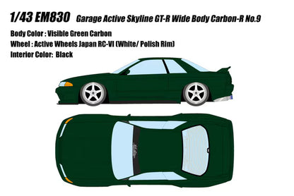 [ Pre-order ] EM830 Make Up EIDOLON 1:43 Garage Active Skyline GT-R Wide Body Carbon-R No.9