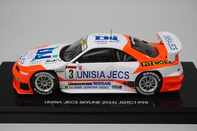 1:43 EBBRO 44194 Nissan Unisia Jex Skyline JGTC 1998 #3 White/Orange model car