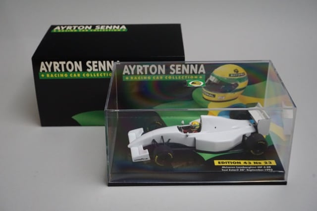 1:43 MINICHAMPS 540934399 McLaren Lamborghini MP4-8B A.Senna Test Car Estoril 1993 ASC No.23