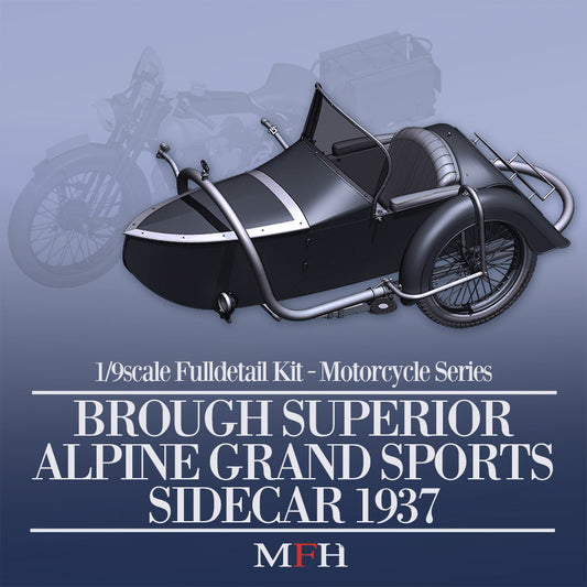 [ Back-order ] Model Factory HIRO K663 1:9 Brough Superior AGS Sidecar Motorcycle Kit Fulldetail Kit