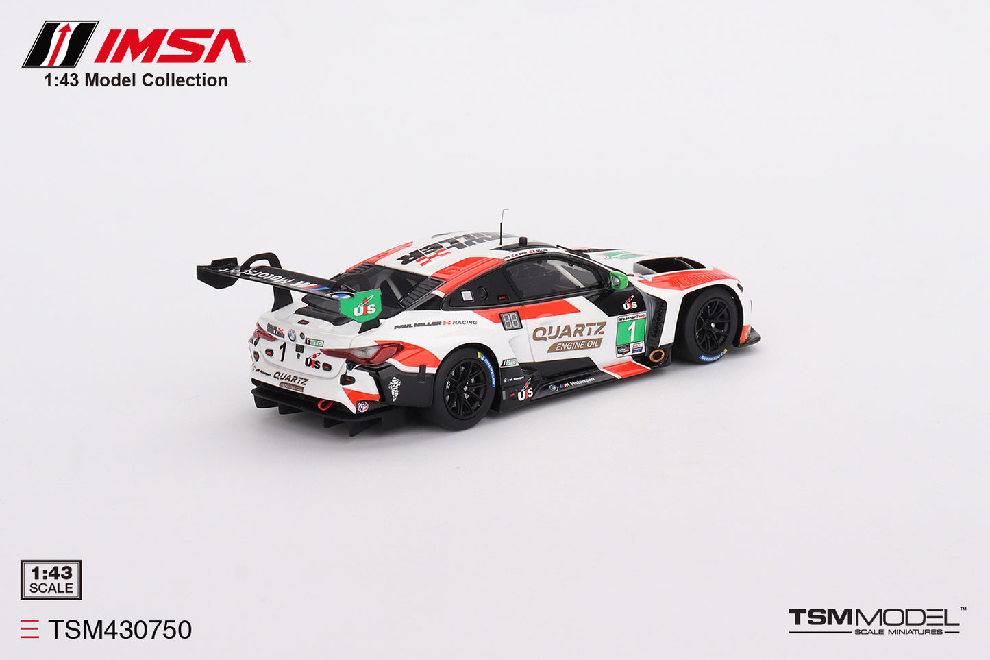 [ Back-order ] TSM TSM430750 1:43 BMW M4 GT3 IMSA Sebring GTD 2023 #1 Paul Miller Racing model car