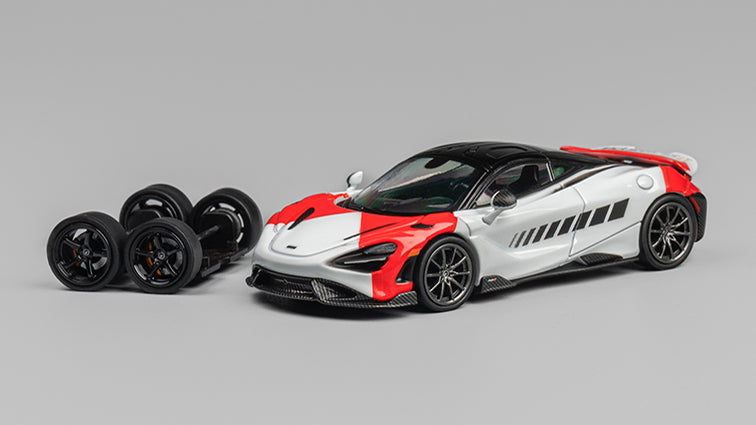 [ Back-order ] CM-MODEL CM64-765LT-12 1:64 McLaren 765LT White/Red model car