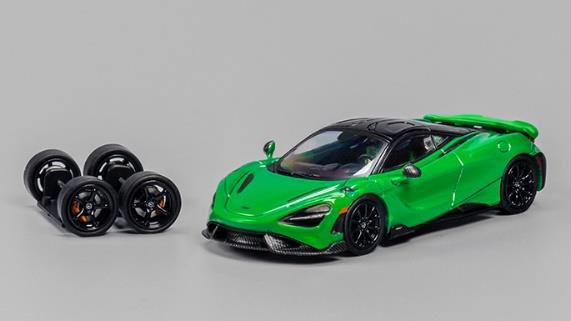 [ Back-order ] CM-MODEL CM64-765LT-10 1:64 McLaren 765LT Green Chrome model car