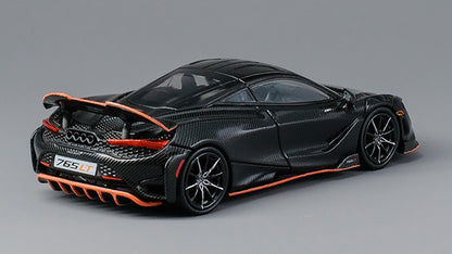 [ Back-order ] CM-MODEL CM64-765LT-18 1:64 McLaren 765LT Full Carbon Fiber with Orange Lines model car