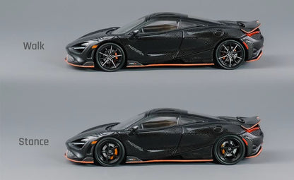[ Back-order ] CM-MODEL CM64-765LT-18 1:64 McLaren 765LT Full Carbon Fiber with Orange Lines model car