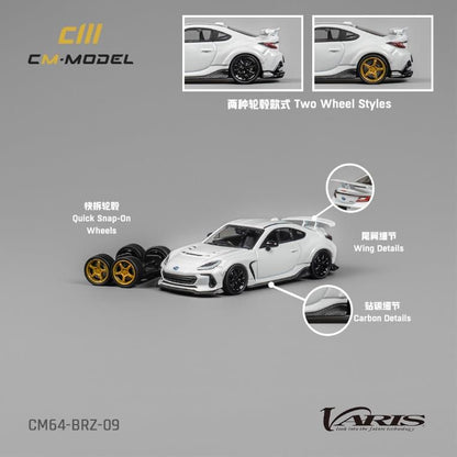 [ Back-order ] CM-MODEL CM64-BRZ-09 1:64 Subaru BRZ Varis Widebody White model car
