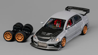 [ Back-order ] CM-MODEL CM64-EVOIX-12Carbon 1:64 Mitsubishi Lancer Evo IX Widebody Carbon/Gray model car