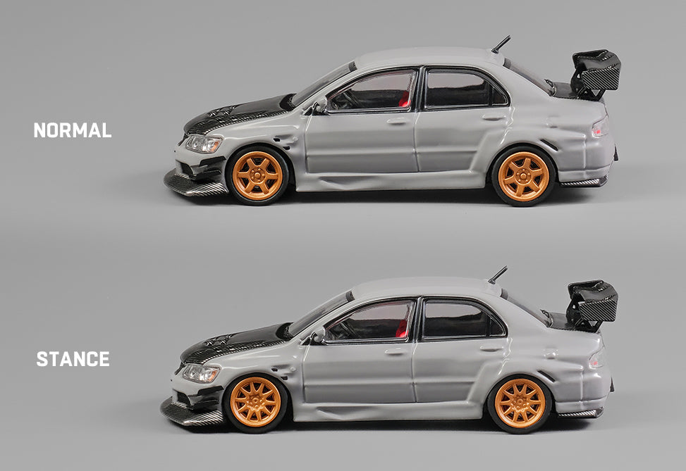 [ Back-order ] CM-MODEL CM64-EVOIX-12Carbon 1:64 Mitsubishi Lancer Evo IX Widebody Carbon/Gray model car