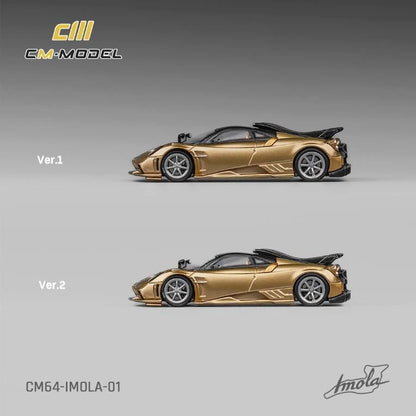 [ Back-order ] CM-MODEL CM64-IMOLA-01 1:64 Pagani Imola Gold Full Carbon Fiber model car
