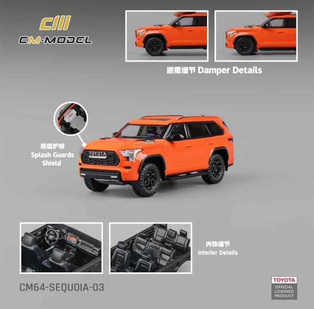 [ Back-order ] CM-MODEL CM64-SEQUOIA-03 1:64 Toyota Sequoia Orange model car