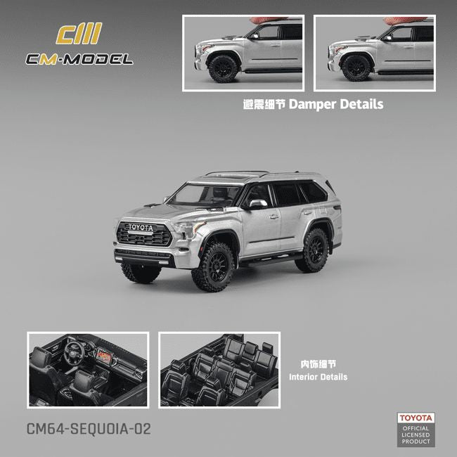 [ Back-order ] CM-MODEL CM64-SEQUOIA-02 1:64 Toyota Sequoia Silver model car