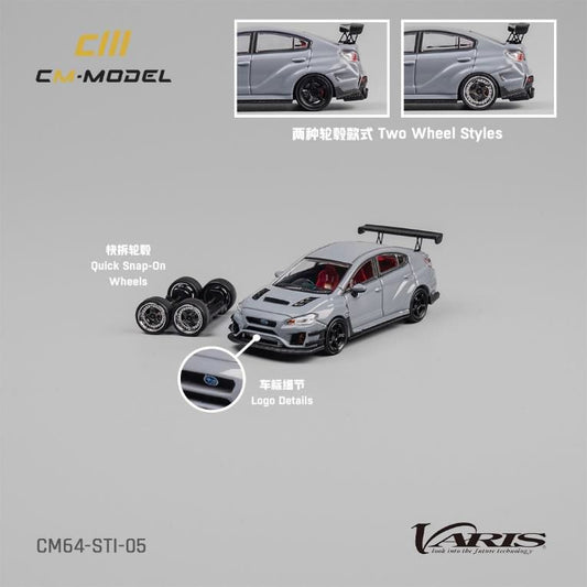[ Back-order ] CM-MODEL CM64-STI-05 1:64 Subaru Varis Widebody STI Gray model car