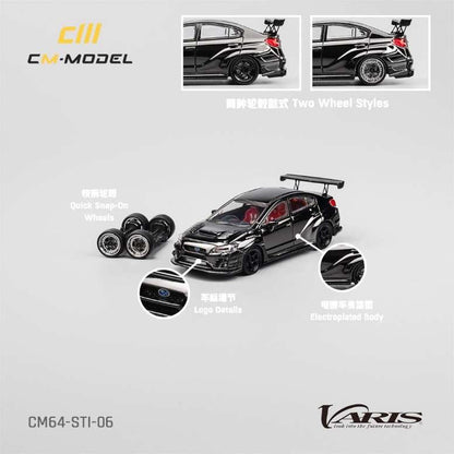 [ Back-order ] CM-MODEL CM64-STI-06 1:64 Subaru Varis Widebody 1.0 STI Chrome Black model car