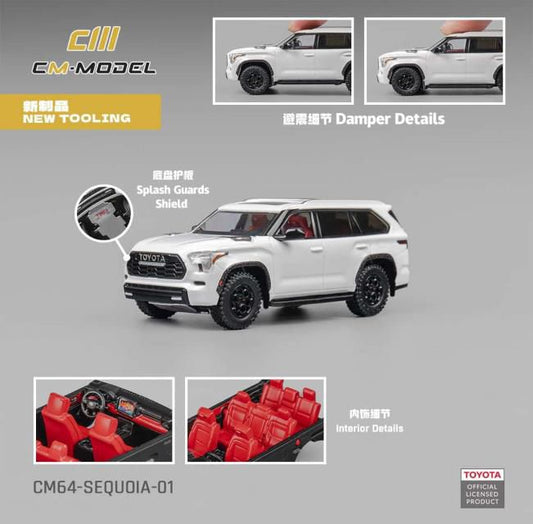 [ Back-order ] CM-MODEL CM64-Sequoia-01 1:64 Toyota Sequoia Pearl White model car