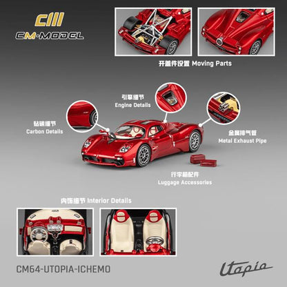 [ Back-order ] CM-MODEL CM64-Utopia-ICHEMO 1:64 Pagani Utopia Custom Version model car