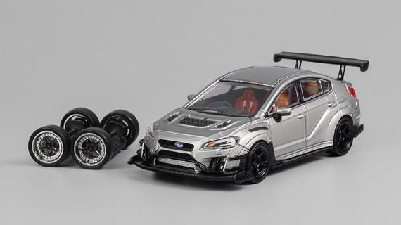[ Back-order ] CM-MODEL CM64-WRX-04 1:64 Subaru Varis Widebody 2.0 WRX Silver model car