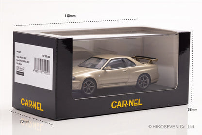 [ Back-order ] CAR-NEL CN430201 1:43 Nissan Skyline GT-R Mspec Nur 2002 Silica Brass model car