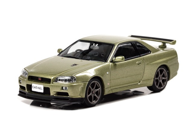 [ Back-order ] CAR-NEL CN430203 1:43 Nissan Skyline GT-R Vspec II Nur (BNR34) 2002 Millennium Jade