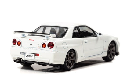 [ Back-order ] CAR-NEL CN430204 1:43 Nissan Skyline GT-R Vspec II Nur (BNR34) 2002 White Pearl