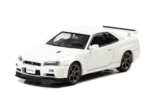 [ Back-order ] CAR-NEL CN430204 1:43 Nissan Skyline GT-R Vspec II Nur (BNR34) 2002 White Pearl