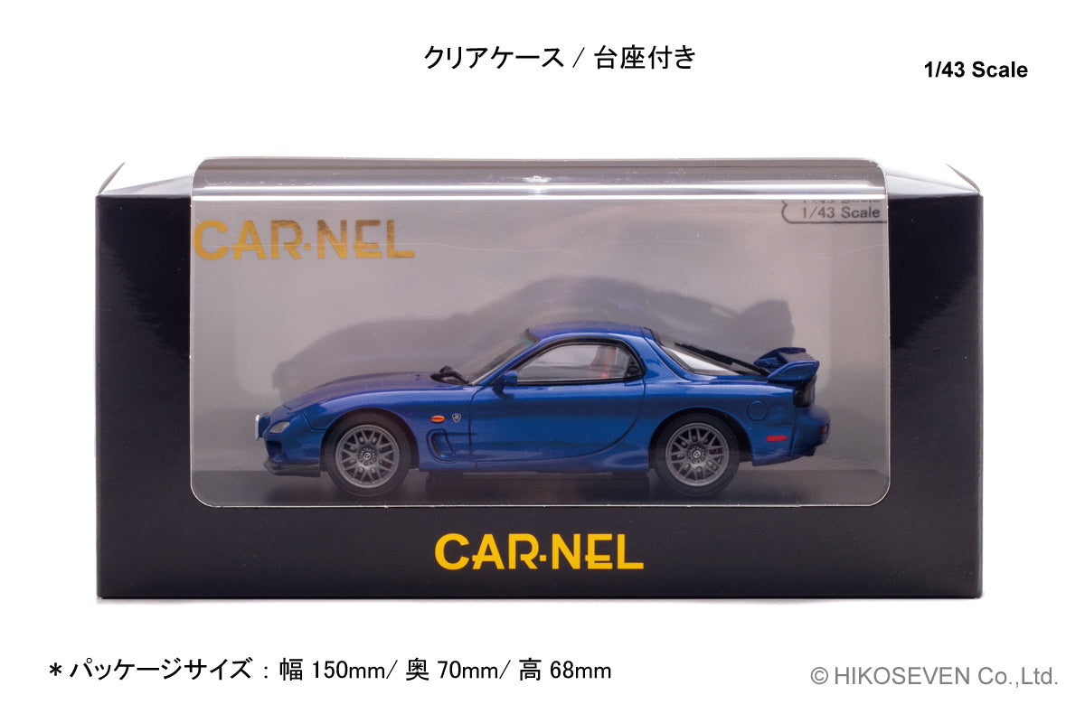 [ Back-order ] CAR-NEL CN430206 1:43 Mazda RX-7 Spirit R Type A FD3S 2002 Innocent Blue Mica model car