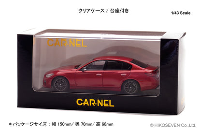 [ Back-order ] CAR-NEL CN432007 1:43 Nissan Skyline 400R Carbon Exterior Package V37 2020 Carmine Red model car