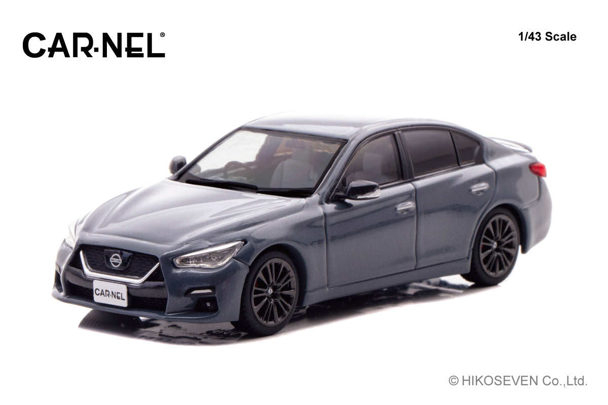 [ Back-order ] CAR-NEL CN432008 1:43 Nissan Skyline 400R Carbon Exterior Package V37 2020 Slate Gray model car