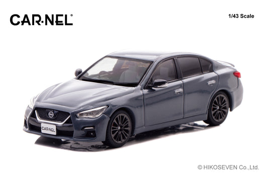[ Back-order ] CAR-NEL CN432008 1:43 Nissan Skyline 400R Carbon Exterior Package V37 2020 Slate Gray model car