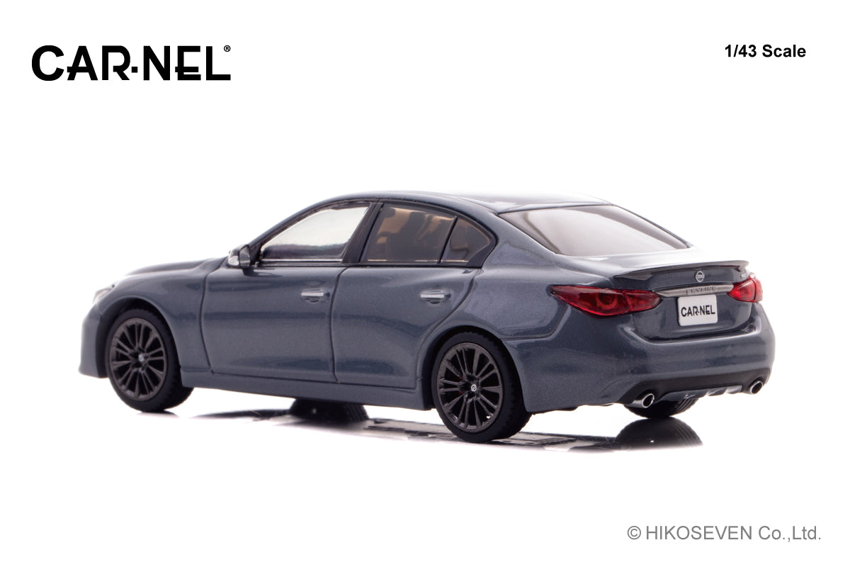 [ Back-order ] CAR-NEL CN432008 1:43 Nissan Skyline 400R Carbon Exterior Package V37 2020 Slate Gray model car