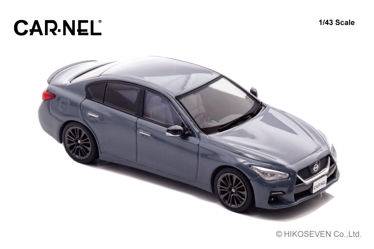 [ Back-order ] CAR-NEL CN432008 1:43 Nissan Skyline 400R Carbon Exterior Package V37 2020 Slate Gray model car